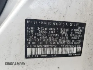 2019 Honda Fit LX with VIN 3HGGK5H48KM738272, listed as a Copart auction lot 61199795 with 44,464 mi miles and Salvage title. Bid and sale history available at DreamBid. Image 12.