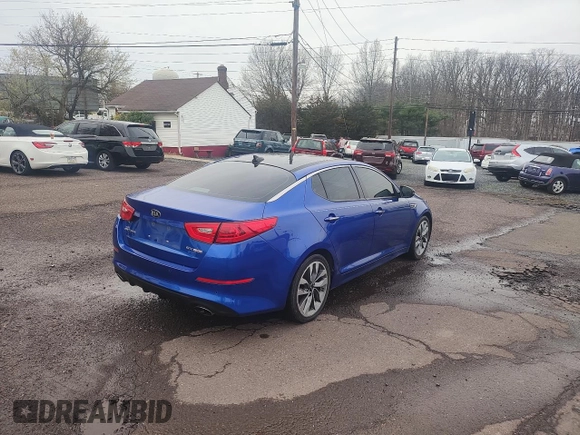 2015 Kia Optima SX Turbo with VIN 5XXGR4A62FG436001, listed as a Copart auction lot 52134035 with 90,737 mi miles and Clean Title. Bid and sale history available at carsss.com. Image 4.