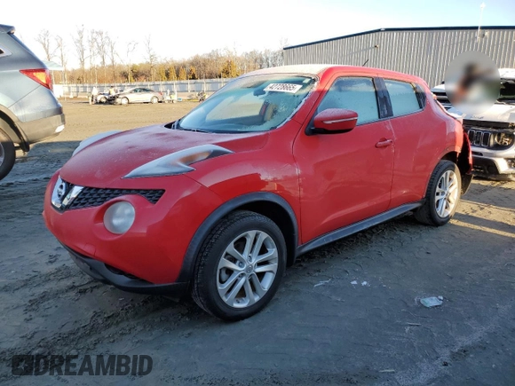 2015 Nissan Juke SV with VIN JN8AF5MR4FT505513, listed as a Copart auction lot 42728665 with 76,343 mi miles and Salvage Title. Bid and sale history available at carsss.com. Image 1.