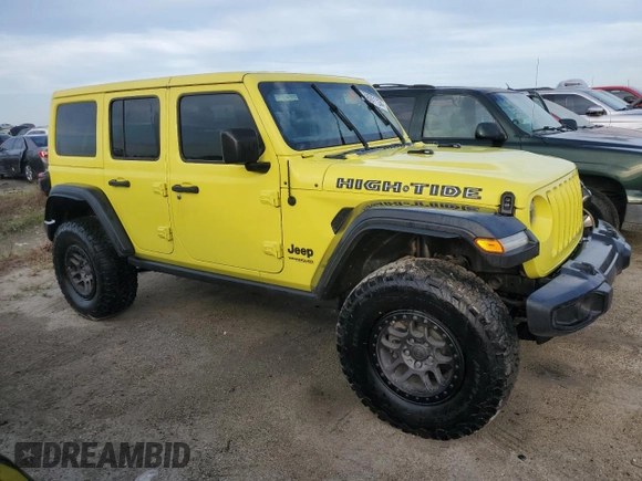 2022 Jeep Wrangler Unlimited High Tide with VIN 1C4HJXDG9NW249658, listed as a Copart auction lot 74501134 with Not Provided miles and Non Repairable. Bid and sale history available at DreamBid. Image 4.