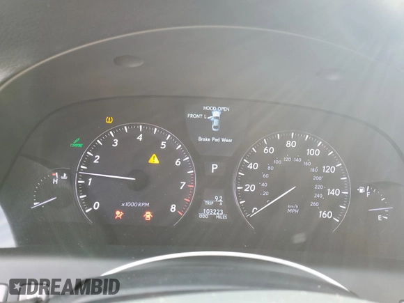 2010 Lexus LS 460 with VIN JTHCL5EF2A5008358, listed as a Copart auction lot 52795035 with 103,223 mi miles and Salvage title. Bid and sale history available at DreamBid. Image 9.