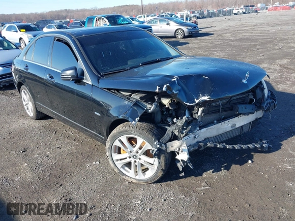 2012 Mercedes-Benz C-Class C 250 Sport with VIN WDDGF4HBXCA602662, listed as a IAAI auction lot 41811448 with 191,380 mi miles. Bid and sale history available at carsss.com. Image 1.