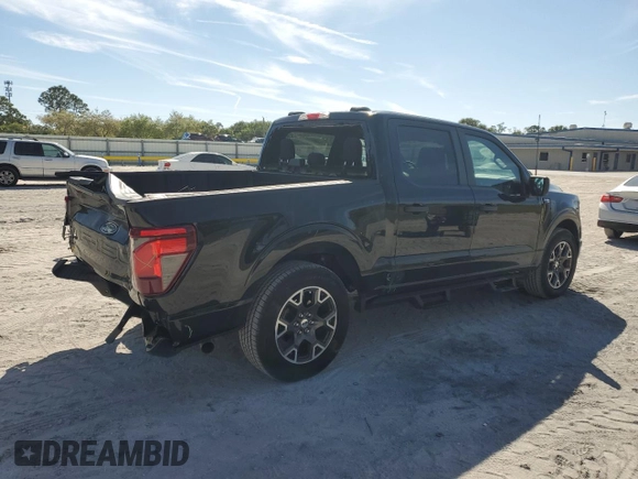 2024 Ford F-150 STX with VIN 1FTEW2KP2RKD25390, listed as a Copart auction lot 47856945 with 12,500 mi miles and Salvage Title. Bid and sale history available at carsss.com. Image 3.