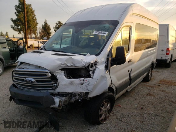 2015 Ford Transit Passenger XL with VIN 1FBAX2XGXFKA32115, listed as a Copart auction lot 87395664 with 123,749 mi miles and Salvage Title. Bid and sale history available at carsss.com. Image 1.