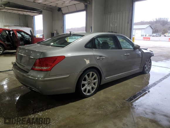 2012 Hyundai Equus Signature with VIN KMHGH4JH5CU051666, listed as a Copart auction lot 47873375 with 145,333 mi miles and Salvage Title. Bid and sale history available at DreamBid. Image 3.