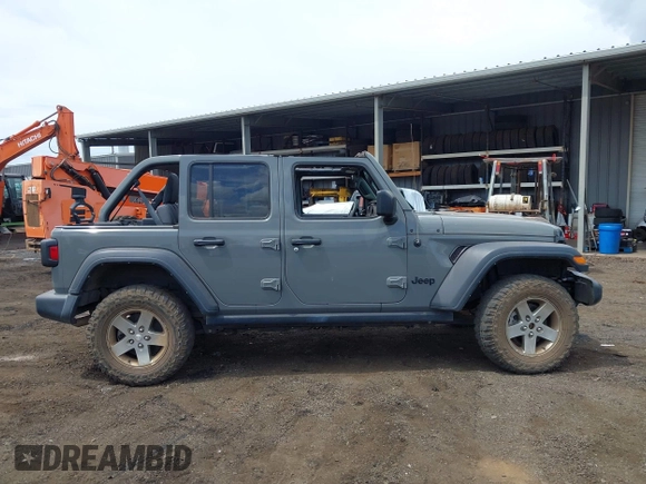 2021 Jeep Wrangler Unlimited Willys with VIN 1C4HJXDGXMW763324, listed as a IAAI auction lot 41643296 with 22,599 mi miles and . Bid and sale history available at DreamBid. Image 13.