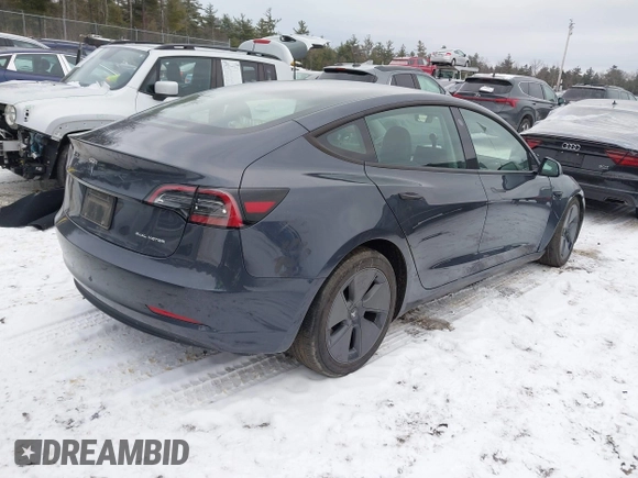 2023 Tesla Model 3 Long Range with VIN 5YJ3E1EBXPF708122, listed as a IAAI auction lot 41185314 with 27,765 mi miles and . Bid and sale history available at DreamBid. Image 4.