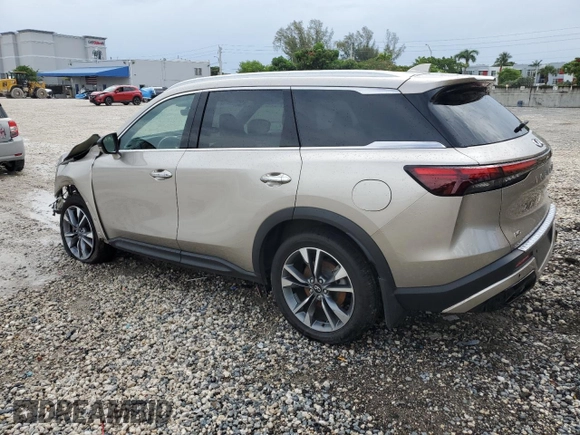 2023 Infiniti QX60 Luxe z VIN 5N1DL1FS9PC371847, wystawiony jako Copart lot #63471885 z przebiegiem 85 811 mil mil oraz Czysty tytuł • Clean title. Historia ofert i sprzedaży dostępna na DreamBid. Obrazek 2.