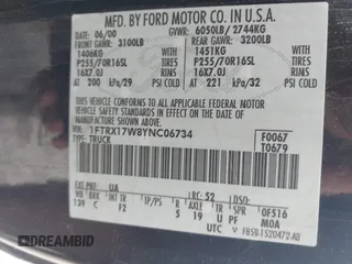 2000 Ford F-150 XL с VIN 1FTRX17W8YNC06734, выставлен на аукционе IAAI как лот 42274307 с пробегом 208 613 миль миль и . История ставок и продаж доступна на DreamBid. Изображение 9.