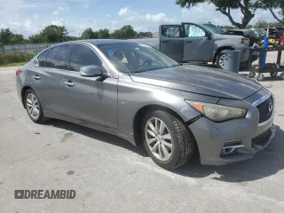 2015 Infiniti Q50 with VIN JN1BV7AP9FM332795, listed as a Copart auction lot 63416925 with 106,986 mi miles and Salvage title. Bid and sale history available at DreamBid. Image 4.