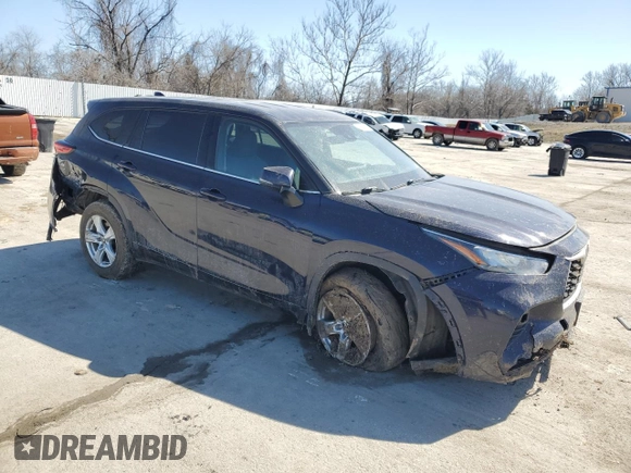 2020 Toyota Highlander LE with VIN 5TDBZRBH6LS009874, listed as a Copart auction lot 48354095 with 121,865 mi miles and Non repairable. Bid and sale history available at DreamBid. Image 4.