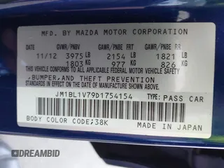 2013 Mazda 3 i Touring with VIN JM1BL1V79D1754154, listed as a IAAI auction lot 42576658 with 162,367 mi miles and . Bid and sale history available at DreamBid. Image 9.