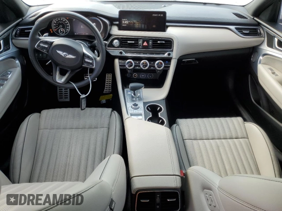 2022 Genesis G70 3.3T with VIN KMTG54TE7NU100743, listed as a Copart auction lot 71376494 with 23,561 mi miles and Salvage Title. Bid and sale history available at carsss.com. Image 8.