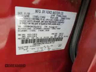 2009 Mercury Sable Premier with VIN 1MEHM42W59G628722, listed as a Copart auction lot 79642074 with 80,369 mi miles and Salvage Title. Bid and sale history available at carsss.com. Image 14.
