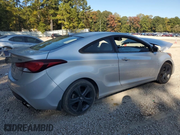 2014 Hyundai Elantra Coupe with VIN KMHDH6AH4EU026680, listed as a Copart auction lot 77350814 with 104,828 mi miles and Salvage Title. Bid and sale history available at carsss.com. Image 3.