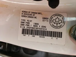 2015 Honda Civic Sedan Si with VIN 2HGFB6E56FH201614, listed as a Copart auction lot 49693005 with 0 mi miles and Salvage Title. Bid and sale history available at carsss.com. Image 12.