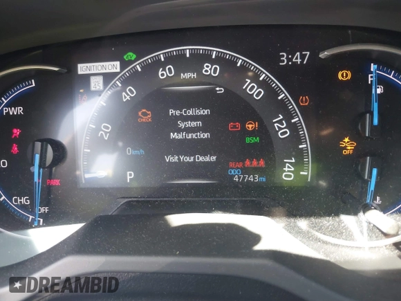 2023 Toyota RAV4 Hybrid XLE Premium with VIN JTMB6RFV4PD098886, listed as a IAAI auction lot 42112706 with 47,743 mi miles and . Bid and sale history available at DreamBid. Image 16.