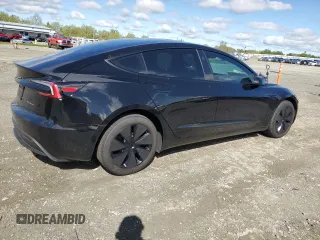 2025 Tesla Model 3 Long Range with VIN 5YJ3E1EB9SF875516, listed as a Copart auction lot 51450515 with 3,672 mi miles and Salvage Title. Bid and sale history available at DreamBid. Image 3.
