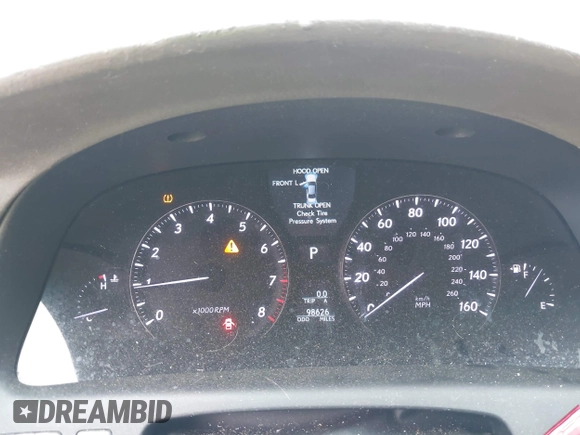 2007 Lexus LS 460 with VIN JTHBL46F775003346, listed as a IAAI auction lot 42170792 with 98,626 mi miles. Bid and sale history available at carsss.com. Image 7.