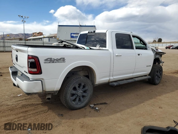 2021 Ram 2500 Laramie with VIN 3C6UR5FL4MG582263, listed as a Copart auction lot 47674285 with 45,615 mi miles and Salvage Title. Bid and sale history available at carsss.com. Image 3.