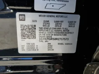 2024 Cadillac XT6 AWD Sport with VIN 1GYKPGRS8RZ717573, listed as a Copart auction lot 89100805 with 27,417 mi miles and Salvage Title. Bid and sale history available at carsss.com. Image 13.