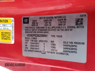2014 Chevrolet Silverado 1500 Work Truck with VIN 1GCNCPEC3EZ289841, listed as a Copart auction lot 46430395 with 128,233 mi miles and Salvage Title. Bid and sale history available at carsss.com. Image 14.