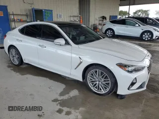 2020 Genesis G70 2.0T with VIN KMTG34LA5LU059898, listed as a Copart auction lot 46987825 with 38,166 mi miles and Salvage title. Bid and sale history available at DreamBid. Image 4.