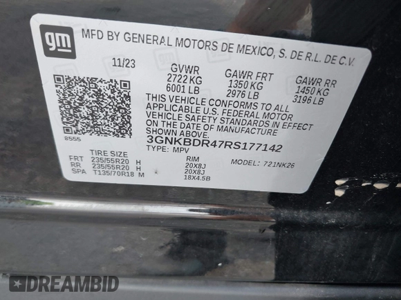 2024 Chevrolet Blazer LT с VIN 3GNKBDR47RS177142, выставлен на аукционе IAAI как лот 42119702 с пробегом 24 100 миль миль и . История ставок и продаж доступна на DreamBid. Изображение 9.