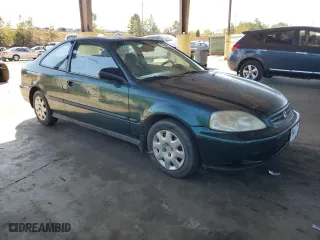 1999 Honda Civic DX with VIN 1HGEJ6224XL039608, listed as a Copart auction lot 77788394 with 292,199 mi miles and Clean Title. Bid and sale history available at carsss.com. Image 4.