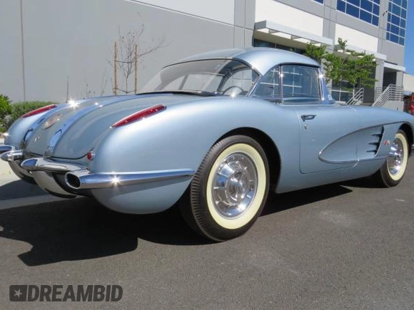 1958 Chevrolet Corvette с VIN J58S108498, выставлен на аукционе Copart как лот 59789795 с пробегом 473 миль миль и Списание • Salvage title. История ставок и продаж доступна на DreamBid. Изображение 3.