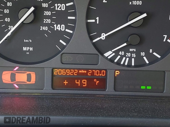 2000 BMW 5 Series 528iA with VIN WBADM6343YGU12629, listed as a IAAI auction lot 41963814 with 206,922 mi miles. Bid and sale history available at carsss.com. Image 15.