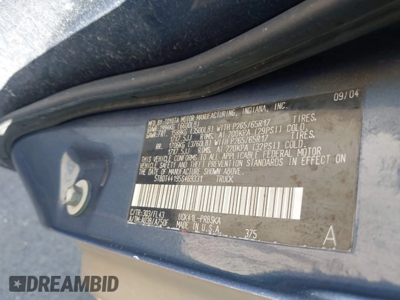 2007 Toyota Sequoia Limited with VIN 5TDBT48A97S279217, listed as a IAAI auction lot 41800633 with 264,945 mi miles and . Bid and sale history available at DreamBid. Image 9.