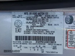 2011 Ford Fusion SEL with VIN 3FAHP0CGXBR338859, listed as a Copart auction lot 45482055 with 130,974 mi miles and Salvage Title. Bid and sale history available at carsss.com. Image 12.
