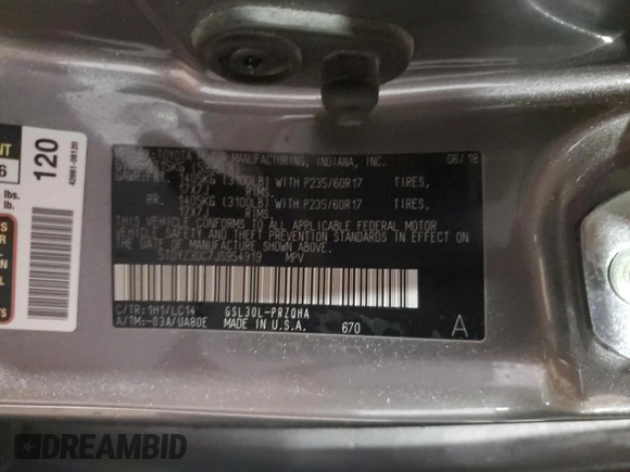 2018 Toyota Sienna XLE Auto Access Seat with VIN 5TDYZ3DC7JS954919, listed as a Copart auction lot 56974515 with 83,821 mi miles and Salvage title. Bid and sale history available at DreamBid. Image 13.