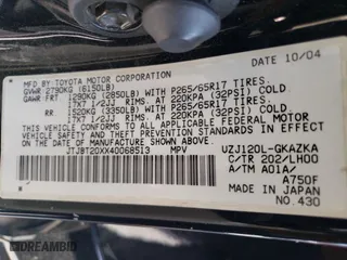 2004 Lexus GX 470 with VIN JTJBT20XX40068513, listed as a Copart auction lot 71554824 with 208,790 mi miles and Salvage Title. Bid and sale history available at carsss.com. Image 15.