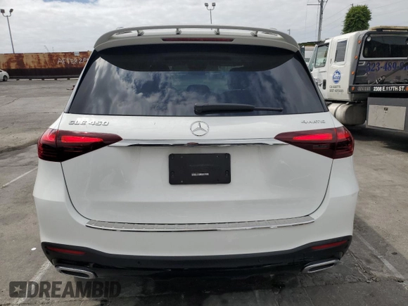 2024 Mercedes-Benz GLE 450 with VIN 4JGFB5KB2RB166243, listed as a Copart auction lot 53145105 with 9,598 mi miles and Salvage title. Bid and sale history available at DreamBid. Image 6.