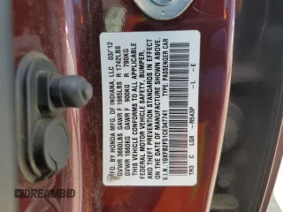 2012 Honda Civic LX z VIN 19XFB2F51CE347741, wystawiony jako Copart lot #57479385 z przebiegiem 173 523 mil mil oraz Szkoda całkowita • Salvage title. Historia ofert i sprzedaży dostępna na DreamBid. Obrazek 12.