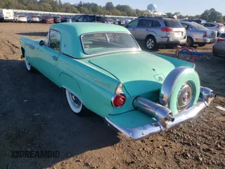 1955 Ford Thunderbird with VIN P5FH221611, listed as a Copart auction lot 61403814 with 16,558 mi miles and Salvage Title. Bid and sale history available at DreamBid. Image 3.