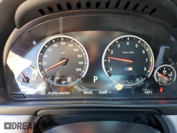 2016 BMW M5 with VIN WBSFV9C57GD595447, listed as a Copart auction lot 41343845 with 50,029 mi miles and Salvage Title. Bid and sale history available at carsss.com. Image 9.
