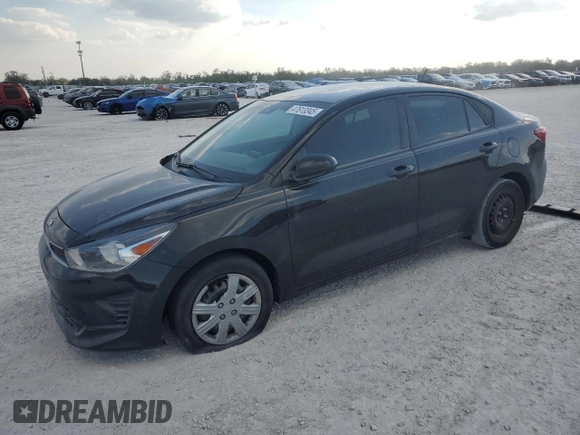 2021 Kia Rio LX with VIN 3KPA24AD7ME417409, listed as a Copart auction lot 47613345 with 100,196 mi miles and Salvage Title. Bid and sale history available at DreamBid. Image 1.