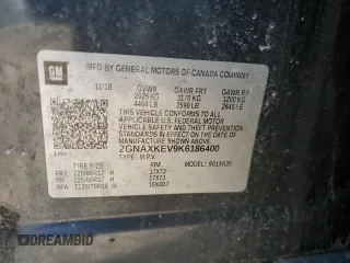 2019 Chevrolet Equinox LT z VIN 2GNAXKEV9K6186400, wystawiony jako Copart lot #47995895 z przebiegiem 133 364 mil mil oraz Szkoda całkowita • Salvage title. Historia ofert i sprzedaży dostępna na DreamBid. Obrazek 14.