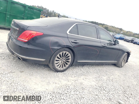 2018 Genesis G90 Ultimate with VIN KMHG54JH6JU040553, listed as a Copart auction lot 50723175 with 86,334 mi miles and Salvage Title. Bid and sale history available at carsss.com. Image 3.