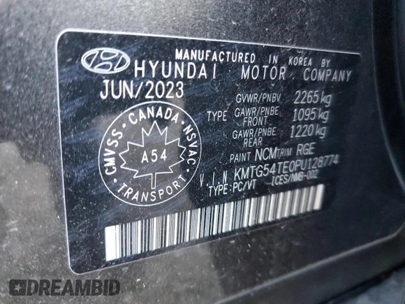 2023 Genesis G70 3.3T with VIN KMTG54TE0PU128774, listed as a Copart auction lot 72209364 with 14,186 mi miles and Salvage Title. Bid and sale history available at carsss.com. Image 12.