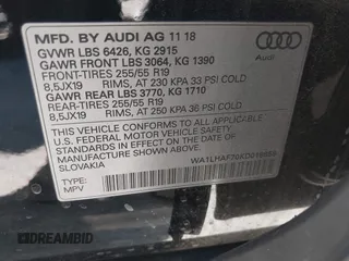 2019 Audi Q7 Premium Plus with VIN WA1LHAF70KD018858, listed as a IAAI auction lot 42290924 with 118,885 mi miles and . Bid and sale history available at DreamBid. Image 9.