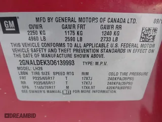 2013 Chevrolet Equinox LT with VIN 2GNALDEK3D6139993, listed as a IAAI auction lot 41839862 with 231,604 mi miles. Bid and sale history available at carsss.com. Image 9.