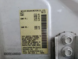 2013 Nissan Maxima 3.5 SV w/Sport Pkg with VIN 1N4AA5AP4DC843462, listed as a Copart auction lot 49609785 with 0 mi miles and Non Repairable. Bid and sale history available at carsss.com. Image 12.