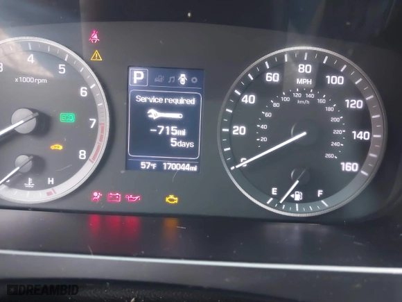 2016 Hyundai Sonata 2.4L Sport with VIN 5NPE34AF9GH374210, listed as a IAAI auction lot 41871957 with 170,044 mi miles. Bid and sale history available at carsss.com. Image 7.
