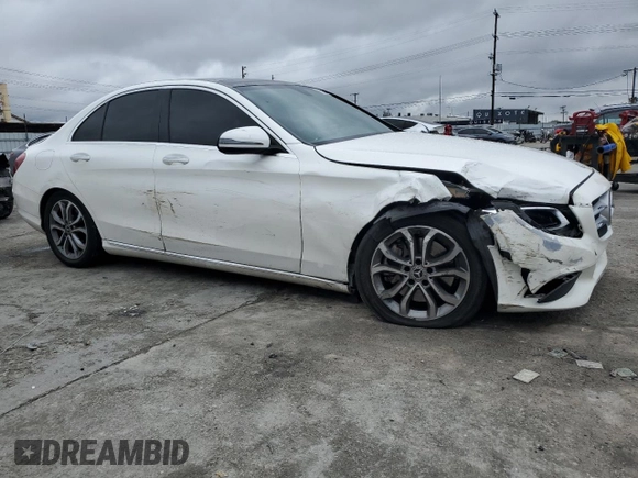 2018 Mercedes-Benz C with VIN WDDWF4JB1JR401947, listed as a Copart auction lot 48956665 with 93,467 mi miles and Salvage Title. Bid and sale history available at carsss.com. Image 4.