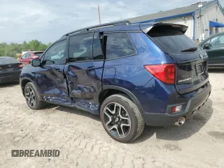 2023 Honda Passport Elite with VIN 5FNYF8H07PB036929, listed as a Copart auction lot 55981185 with 27,523 mi miles and Salvage title. Bid and sale history available at DreamBid. Image 2.