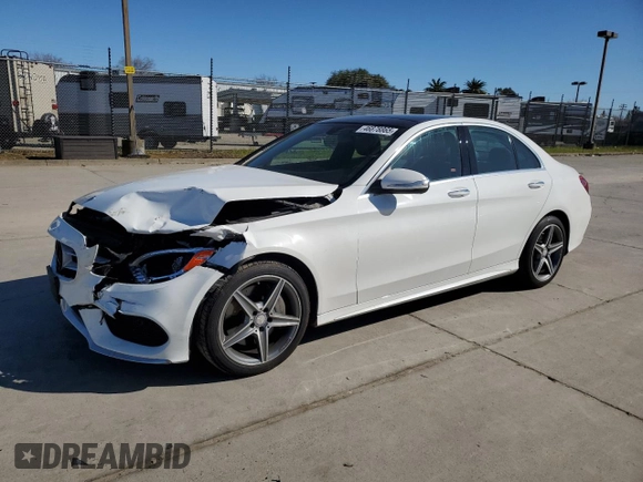2015 Mercedes-Benz C-Class C 400 with VIN 55SWF6GB5FU028081, listed as a Copart auction lot 46878865 with 116,149 mi miles and Salvage Title. Bid and sale history available at carsss.com. Image 1.